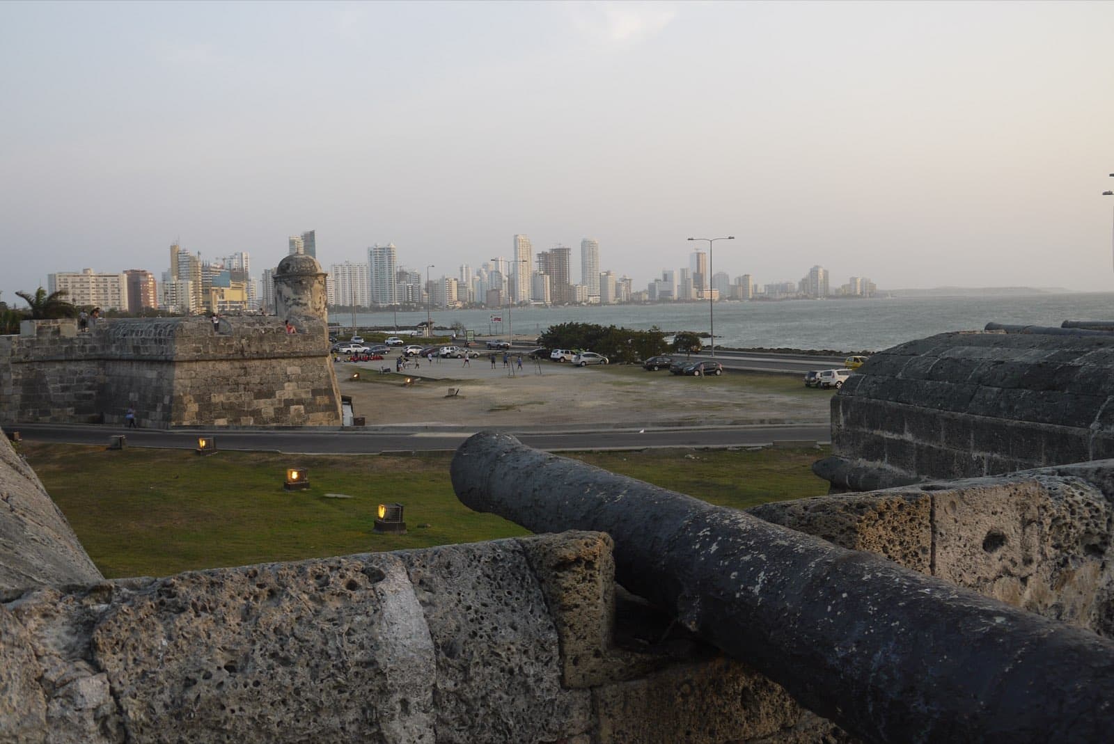 Skyline of Cartagena's old town seen from the historic city walls